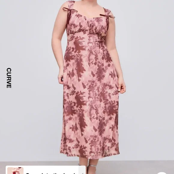 Cider | Dresses | Cider Pink Ruffled Tie Front Midi Dress For Wedding Guest 